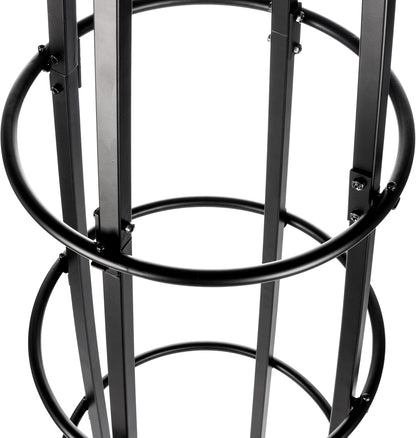 Tall Iron Obelisk Trellis 8 Ft – Outdoor Garden Obelisk for Climbing Plants, Black Powder Coated Metal, Architectural Yard Structure