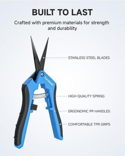 6.5" Precision Pruning Shears for Gardening Bud Trimming Scissors