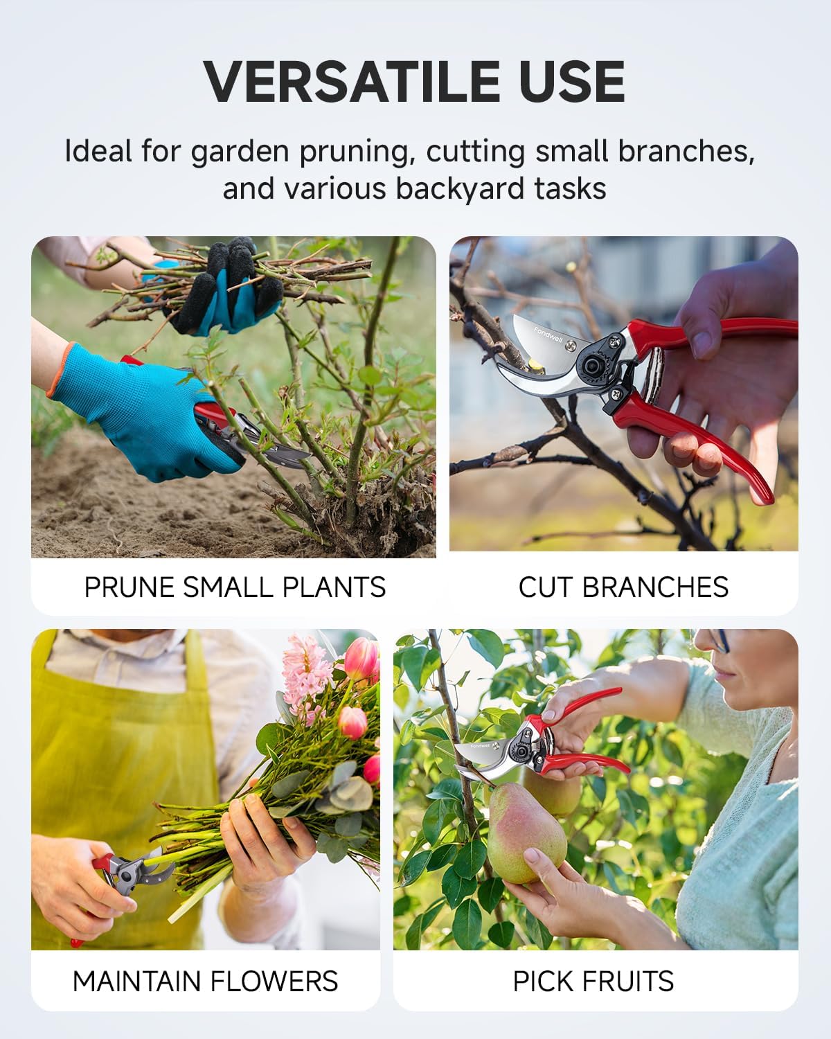 6.5" Precision Pruning Shears for Gardening Bud Trimming Scissors