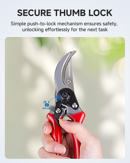 6.5" Precision Pruning Shears for Gardening Bud Trimming Scissors