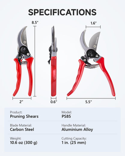 6.5" Precision Pruning Shears for Gardening Bud Trimming Scissors
