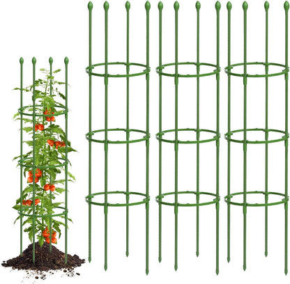 3 Pack Tomato Cage, Up to 47 Inch Adjustable Square Tomato Cages for Pots