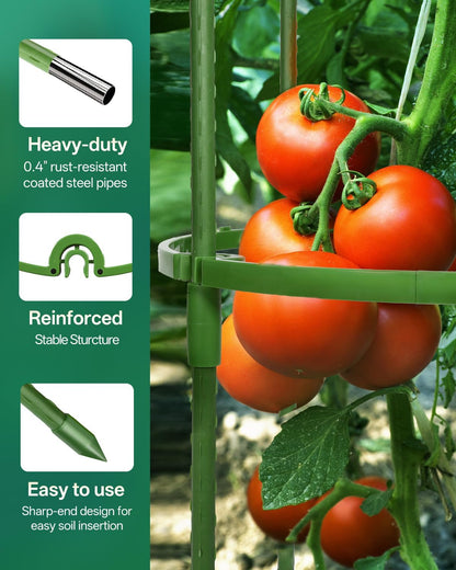 3 Pack Tomato Cage, Up to 47 Inch Adjustable Square Tomato Cages for Pots
