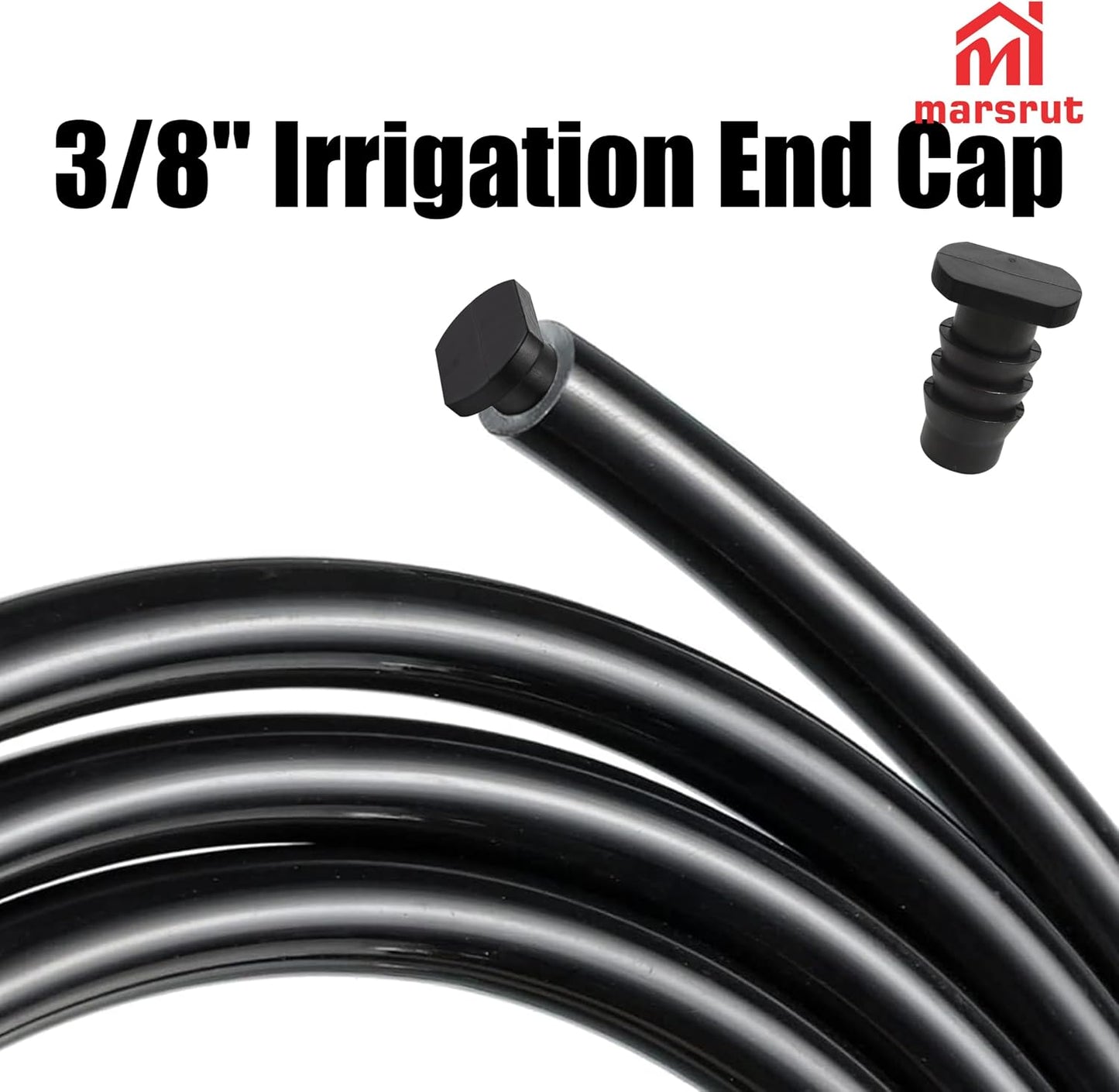 20pcs Soaker Hose End Cap, 3/8 Inch (9.525mm) Plug Fittings for Drip Irrigation Agricultural Water Sealing Garden System Bore Capillary Line Goof, Tubing Connector Closure Fits 8.5-10mm Inner Pipe