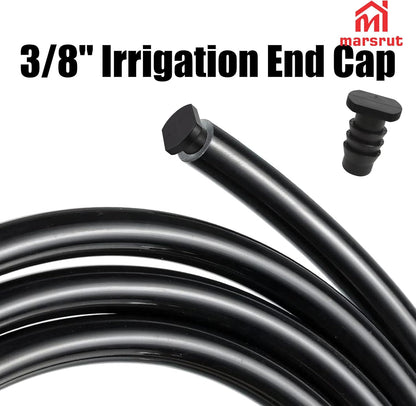 20pcs Soaker Hose End Cap, 3/8 Inch (9.525mm) Plug Fittings for Drip Irrigation Agricultural Water Sealing Garden System Bore Capillary Line Goof, Tubing Connector Closure Fits 8.5-10mm Inner Pipe