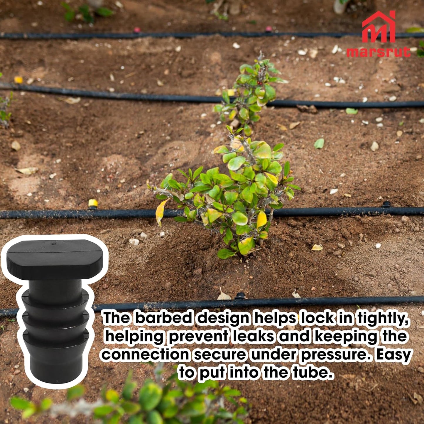 20pcs Soaker Hose End Cap, 3/8 Inch (9.525mm) Plug Fittings for Drip Irrigation Agricultural Water Sealing Garden System Bore Capillary Line Goof, Tubing Connector Closure Fits 8.5-10mm Inner Pipe