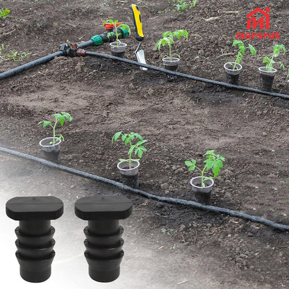 20pcs Soaker Hose End Cap, 3/8 Inch (9.525mm) Plug Fittings for Drip Irrigation Agricultural Water Sealing Garden System Bore Capillary Line Goof, Tubing Connector Closure Fits 8.5-10mm Inner Pipe