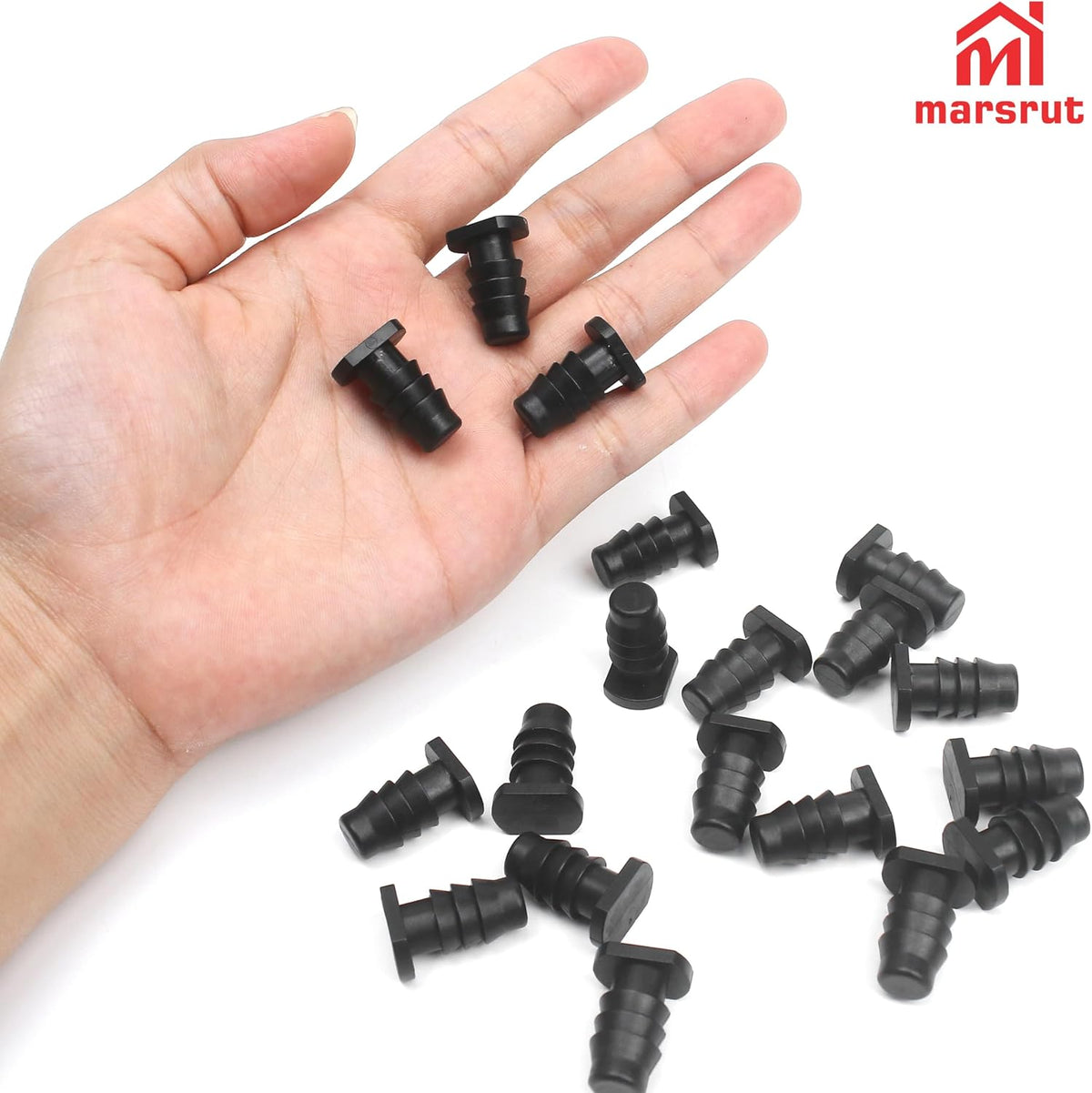 20pcs Soaker Hose End Cap, 3/8 Inch (9.525mm) Plug Fittings for Drip Irrigation Agricultural Water Sealing Garden System Bore Capillary Line Goof, Tubing Connector Closure Fits 8.5-10mm Inner Pipe