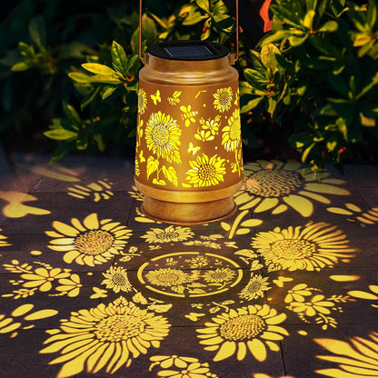 Mothers Day Gifts 2 Pack Sunflower Hanging Solar Lanterns Outdoor Lights Sunflower Gifts for Women Men Metal Waterproof Decor Garden Lanterns for Yard, Patio, Lawn, Pathway,Porch