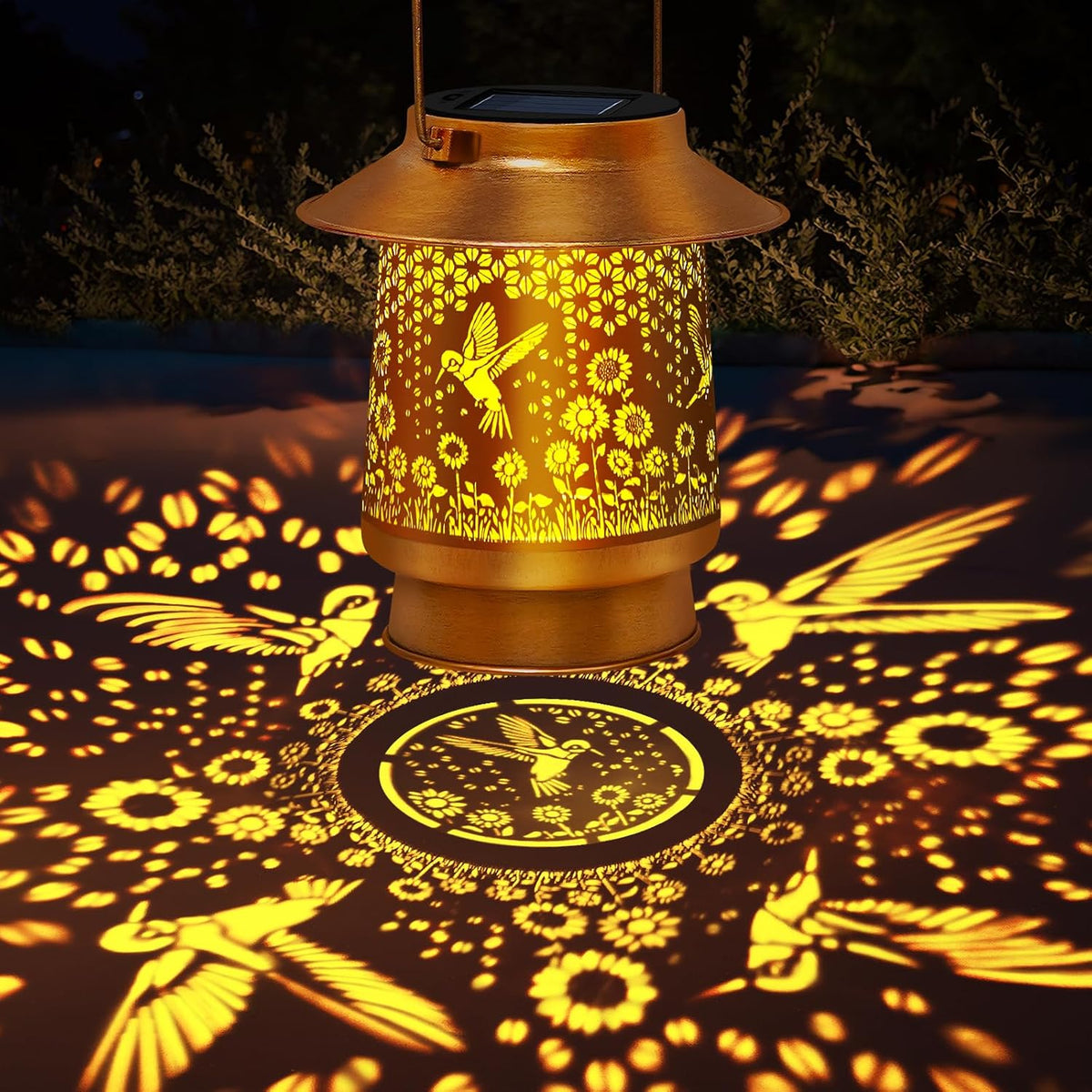 Mothers Day Gifts 2 Pack Sunflower Hanging Solar Lanterns Outdoor Lights Sunflower Gifts for Women Men Metal Waterproof Decor Garden Lanterns for Yard, Patio, Lawn, Pathway,Porch