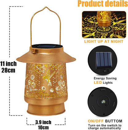 Mothers Day Gifts 2 Pack Sunflower Hanging Solar Lanterns Outdoor Lights Sunflower Gifts for Women Men Metal Waterproof Decor Garden Lanterns for Yard, Patio, Lawn, Pathway,Porch
