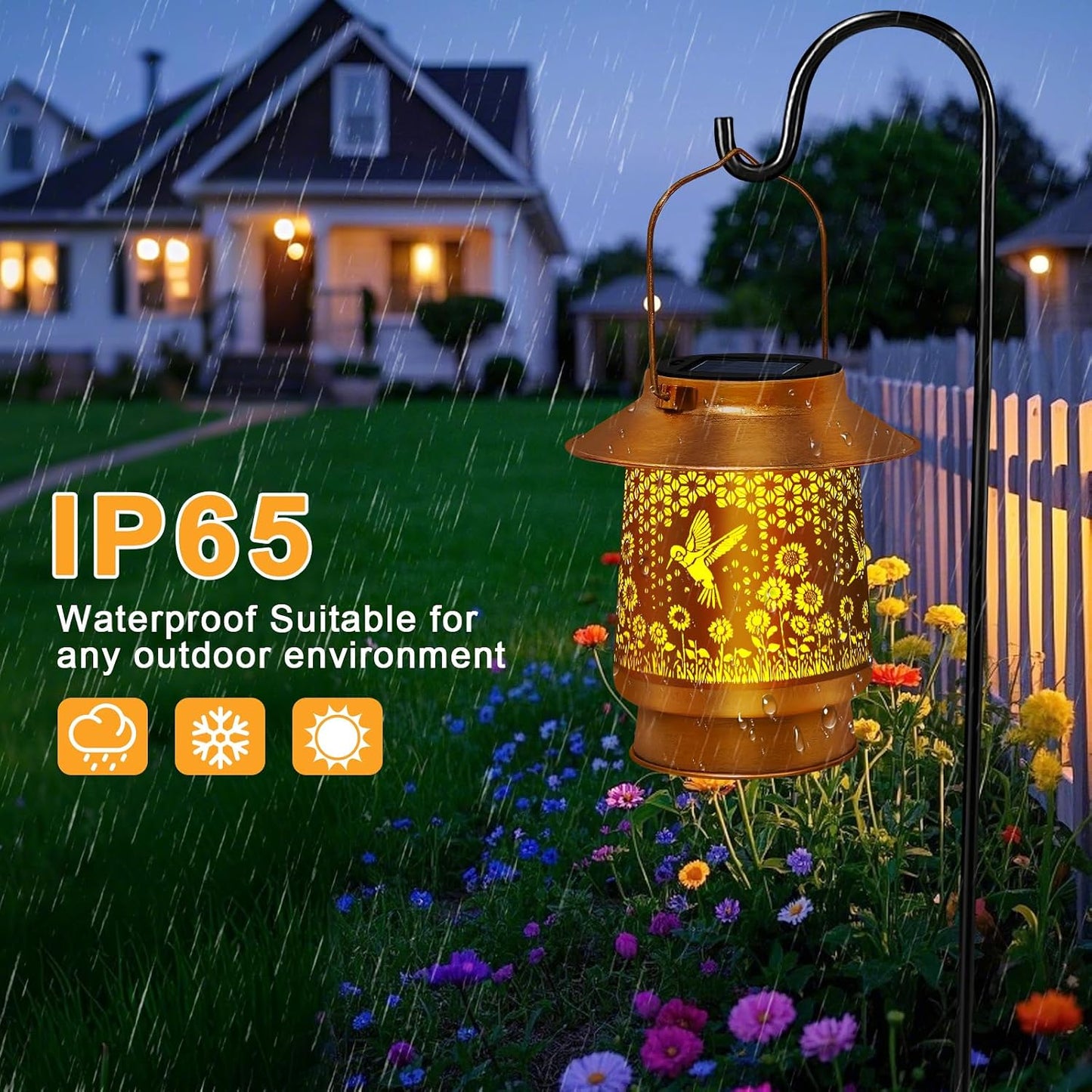 Mothers Day Gifts 2 Pack Sunflower Hanging Solar Lanterns Outdoor Lights Sunflower Gifts for Women Men Metal Waterproof Decor Garden Lanterns for Yard, Patio, Lawn, Pathway,Porch
