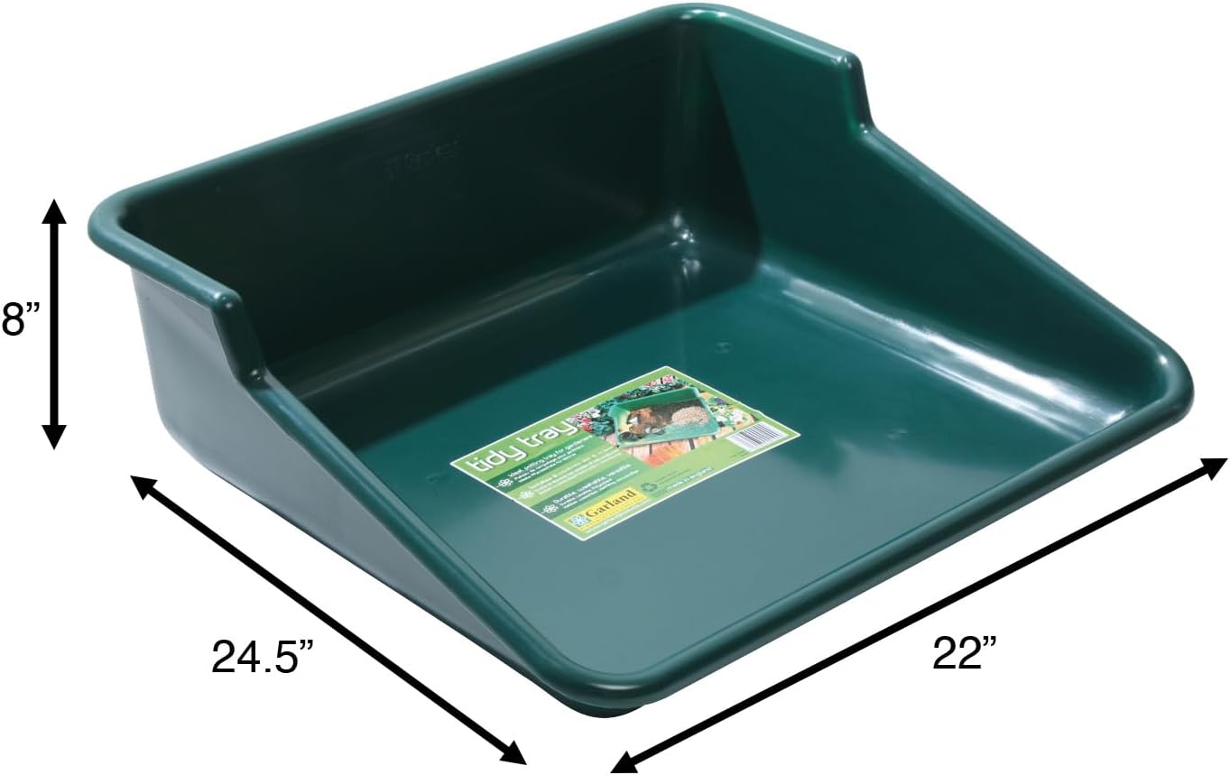 Garden Tidy Tray – Green, 24.5" L x 22" W x 8" H – Sturdy One-Piece Potting Tray, Indoor/Outdoor Gardening, Recycled Plastic, Lightweight, Versatile Use