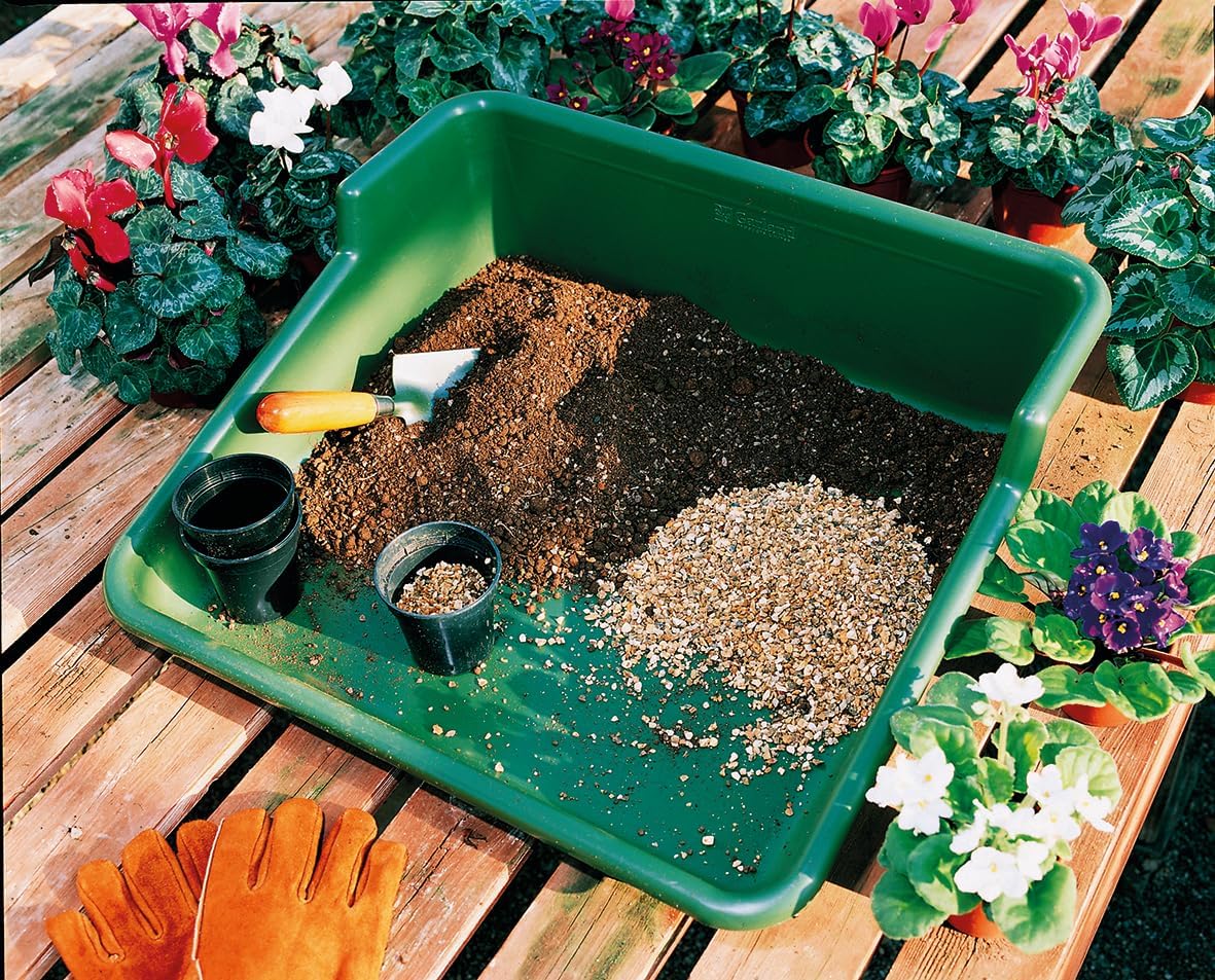Garden Tidy Tray – Green, 24.5" L x 22" W x 8" H – Sturdy One-Piece Potting Tray, Indoor/Outdoor Gardening, Recycled Plastic, Lightweight, Versatile Use