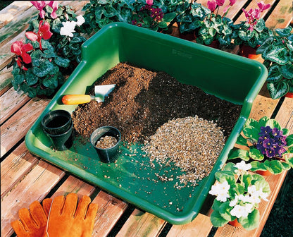 Garden Tidy Tray – Green, 24.5" L x 22" W x 8" H – Sturdy One-Piece Potting Tray, Indoor/Outdoor Gardening, Recycled Plastic, Lightweight, Versatile Use