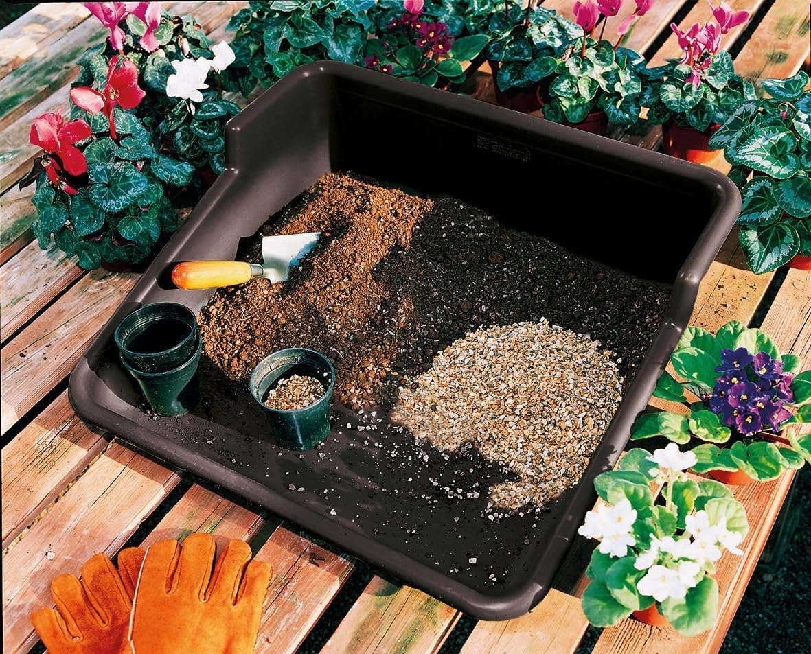 Garden Tidy Tray – Green, 24.5" L x 22" W x 8" H – Sturdy One-Piece Potting Tray, Indoor/Outdoor Gardening, Recycled Plastic, Lightweight, Versatile Use