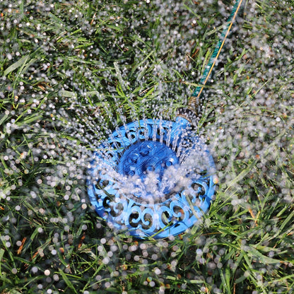 Melnor 65102-AMZ Metal 8-Pattern Sprinkler and QuickConnect Product Adapter Amazon Bundle, Blueberry Blue