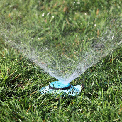 Melnor 65102-AMZ Metal 8-Pattern Sprinkler and QuickConnect Product Adapter Amazon Bundle, Blueberry Blue