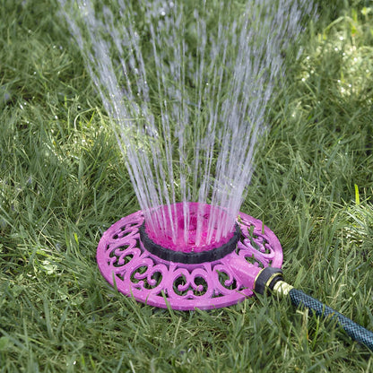 Melnor 65102-AMZ Metal 8-Pattern Sprinkler and QuickConnect Product Adapter Amazon Bundle, Blueberry Blue