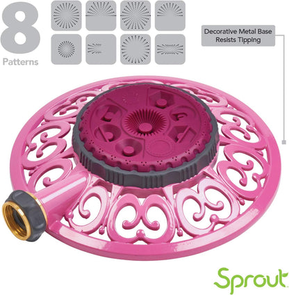 Melnor 65102-AMZ Metal 8-Pattern Sprinkler and QuickConnect Product Adapter Amazon Bundle, Blueberry Blue