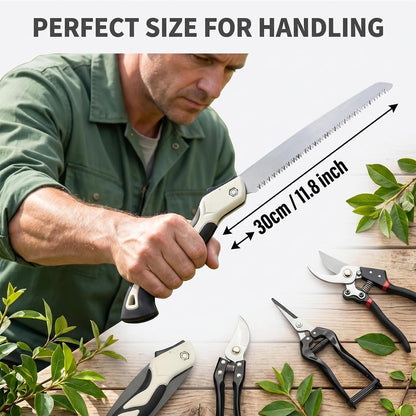5-piece SK5 high-carbon steel gardening pruning set: loppers + folding saw