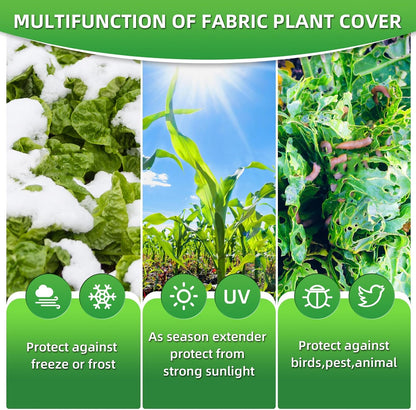 Plant Covers Freeze Protection, 10ft×30ft Frost Blankets for Outdoor Plants, 1.1oz/yd² Garden Fabric Plant Floating Row Cover, Winter Frost Cloth Plant Freeze Protection for Cold Weather