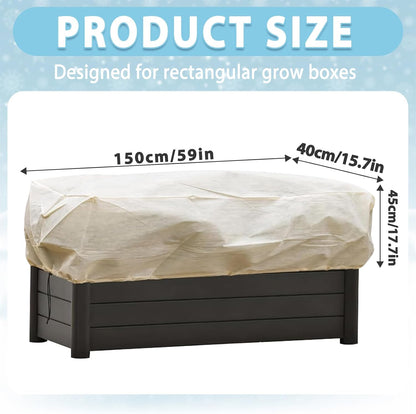 2-Pack Winter Plant Covers Freeze Protection, 59"x17.7"x15.7"Rectangular Garden Covers for Raised Beds & Outdoor Plants, Reusable Frost Cloths for Tree,Shrubs Cold Weather Protection