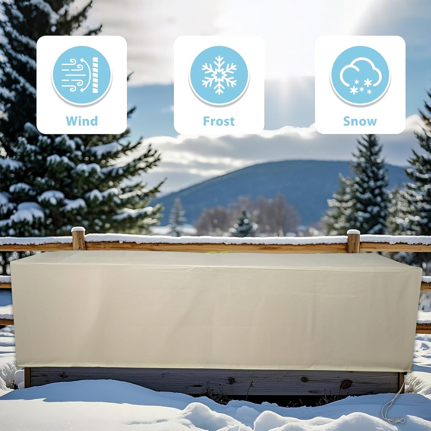 2-Pack Winter Plant Covers Freeze Protection, 59"x17.7"x15.7"Rectangular Garden Covers for Raised Beds & Outdoor Plants, Reusable Frost Cloths for Tree,Shrubs Cold Weather Protection