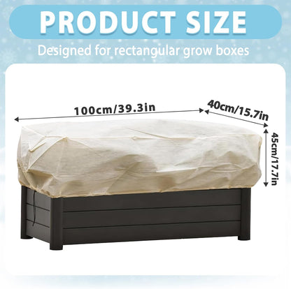 2-Pack Winter Plant Covers Freeze Protection, 59"x17.7"x15.7"Rectangular Garden Covers for Raised Beds & Outdoor Plants, Reusable Frost Cloths for Tree,Shrubs Cold Weather Protection