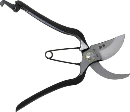 Japanese Pruning Shears for Gardening Heavy Duty 8", Made in JAPAN, Professional Garden Bypass Pruners with Leather Sheath, Hand Forged Japanese Carbon Steel, Black