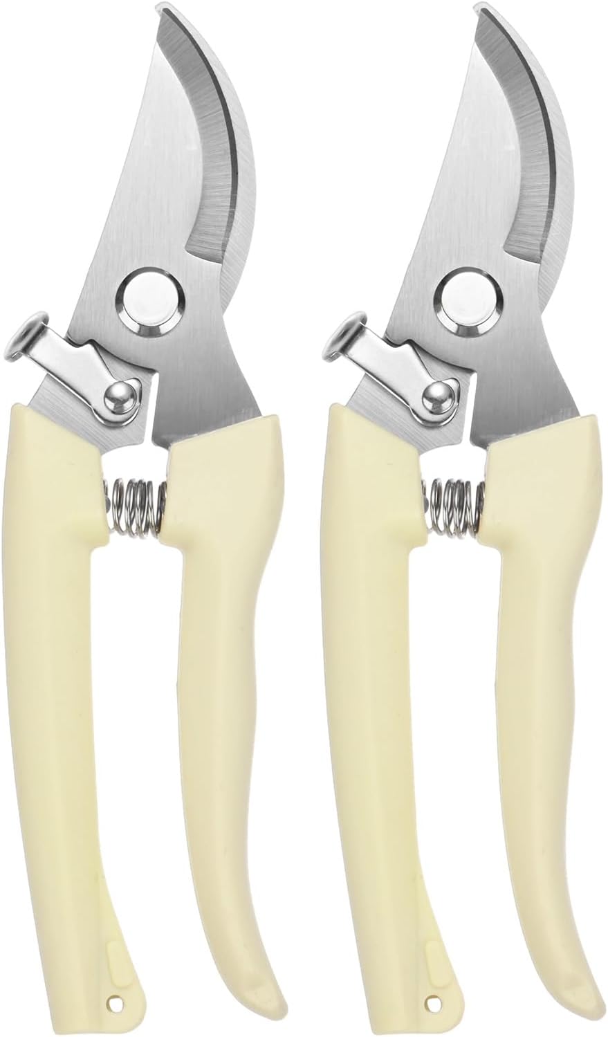 2-Pack Bypass Pruning Shears for Garden, 6.7 Inch Sharp Stainless Steel Curved Garden Scissors for Gardening/Branch/Flower Plant, Heavy Duty Hand Pruner [Blue]