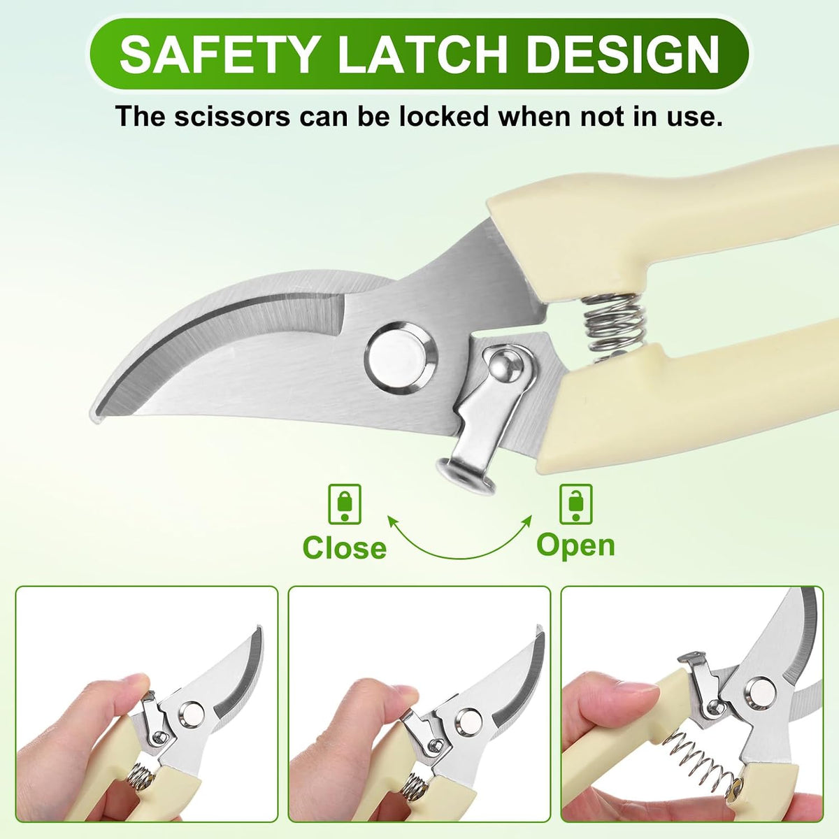 2-Pack Bypass Pruning Shears for Garden, 6.7 Inch Sharp Stainless Steel Curved Garden Scissors for Gardening/Branch/Flower Plant, Heavy Duty Hand Pruner [Blue]