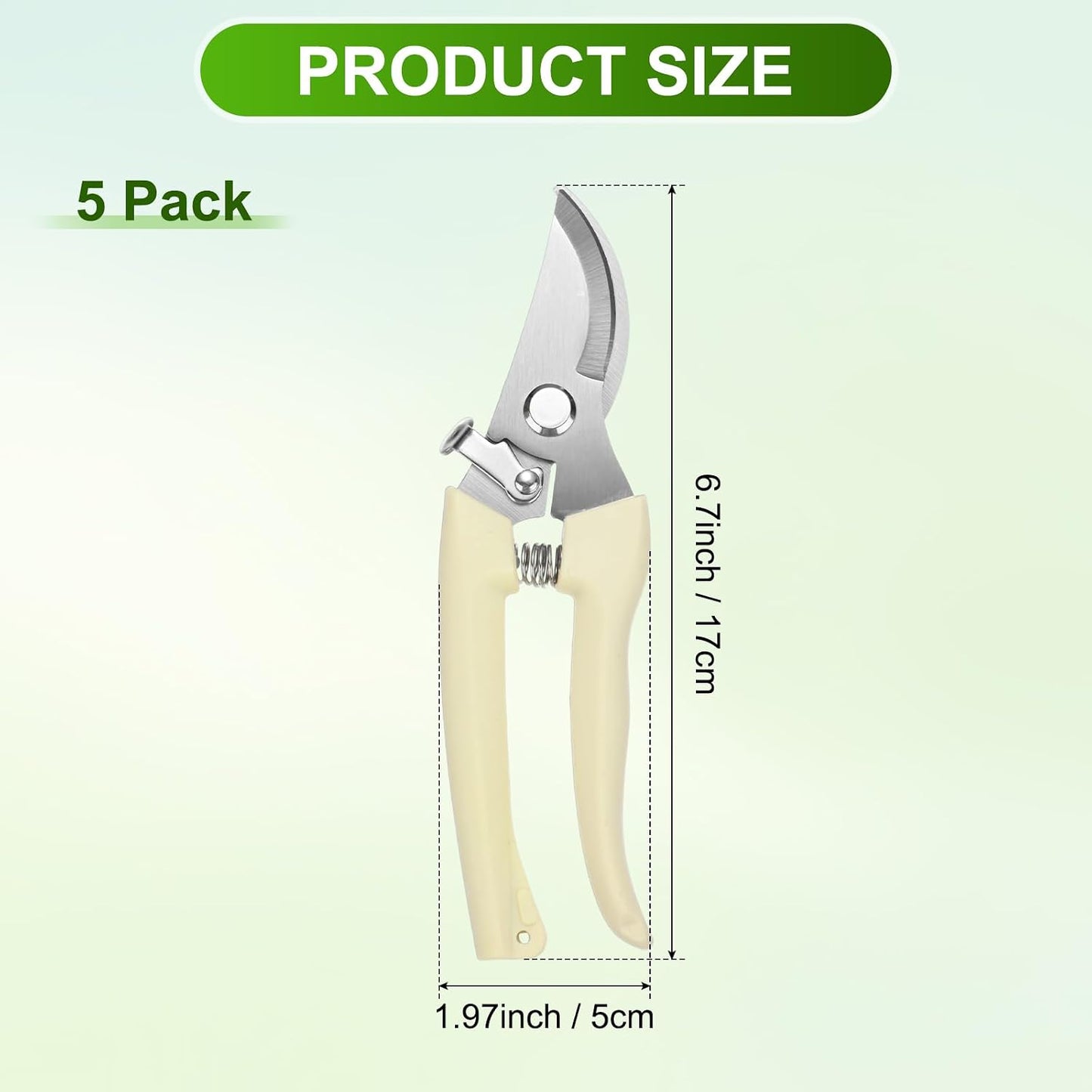 2-Pack Bypass Pruning Shears for Garden, 6.7 Inch Sharp Stainless Steel Curved Garden Scissors for Gardening/Branch/Flower Plant, Heavy Duty Hand Pruner [Blue]