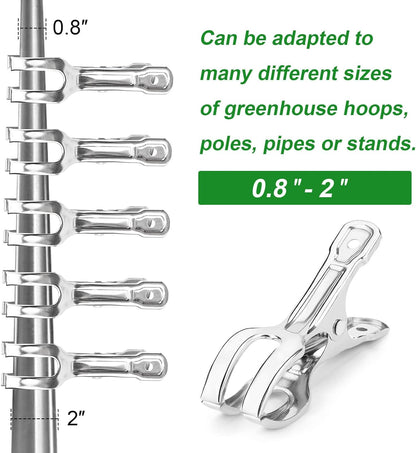 60 Pack Large Garden Clips for Netting, Clamps with 2''Jaw Opening
