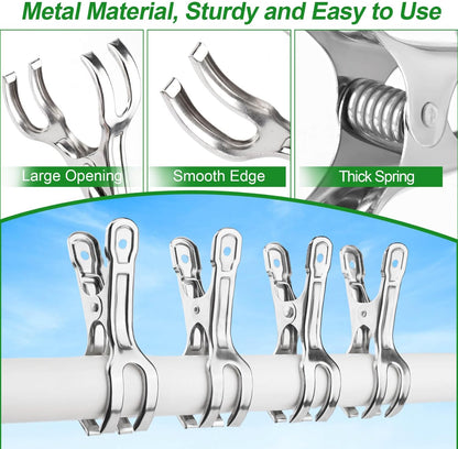 60 Pack Large Garden Clips for Netting, Clamps with 2''Jaw Opening