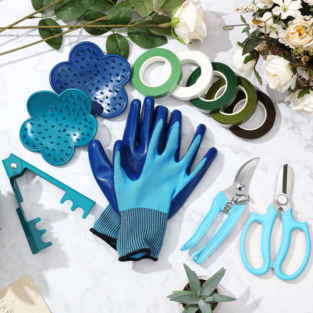 Gardening Gifts for Women, Floral Arrangement Kit,Blue