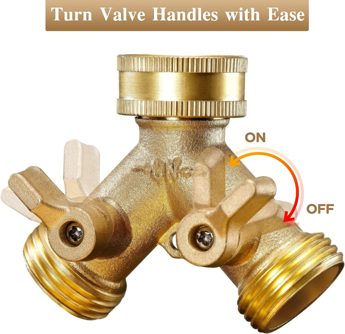 2 Way Heavy Duty Y Valve Garden Hose Connector Splitter Adapter