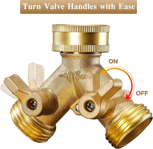 2 Way Heavy Duty Y Valve Garden Hose Connector Splitter Adapter