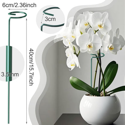24 Pack Plant Support Stakes, 16 Inch Metal Garden Plant Stakes Single Stem Support Rings for Indoor Outdoor Amaryllis, Flowers Orchid, Lily, Peony, Rose, Tomato, Monstera, Narcissus