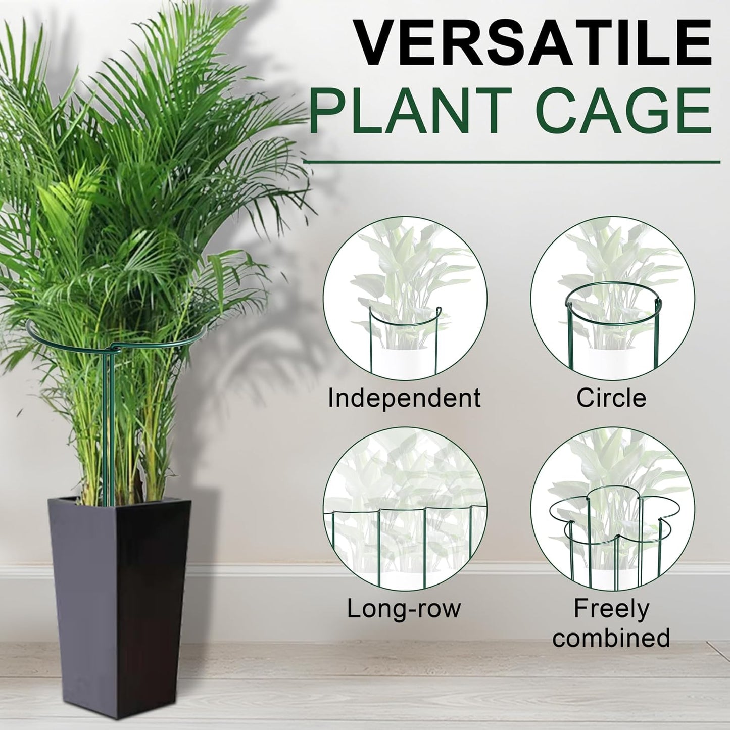 6 Pack Peony Cages and Supports, 10" (W) x 24"(H) Plant Support, Rust-Proof Metal Plant Support Stakes for Outdoor&Indoor Plants