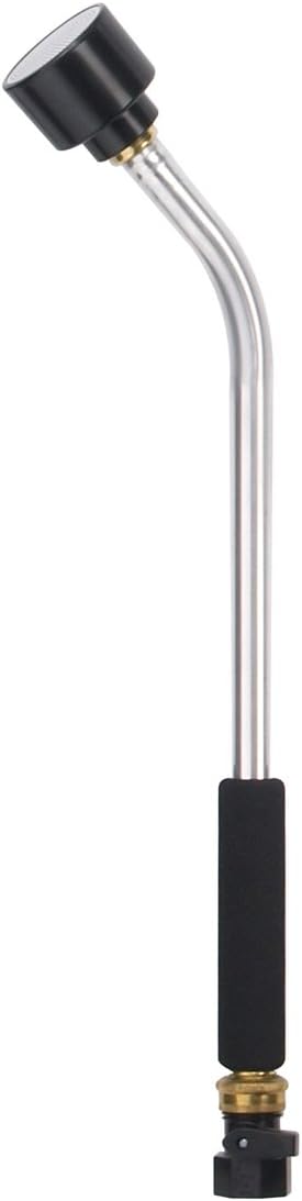 Rain Wand with One Touch Thumb Valve – Gentle Full Flow Shower Head Watering Wand for Garden Hose, Aluminum Construction – 16 Inch – Green