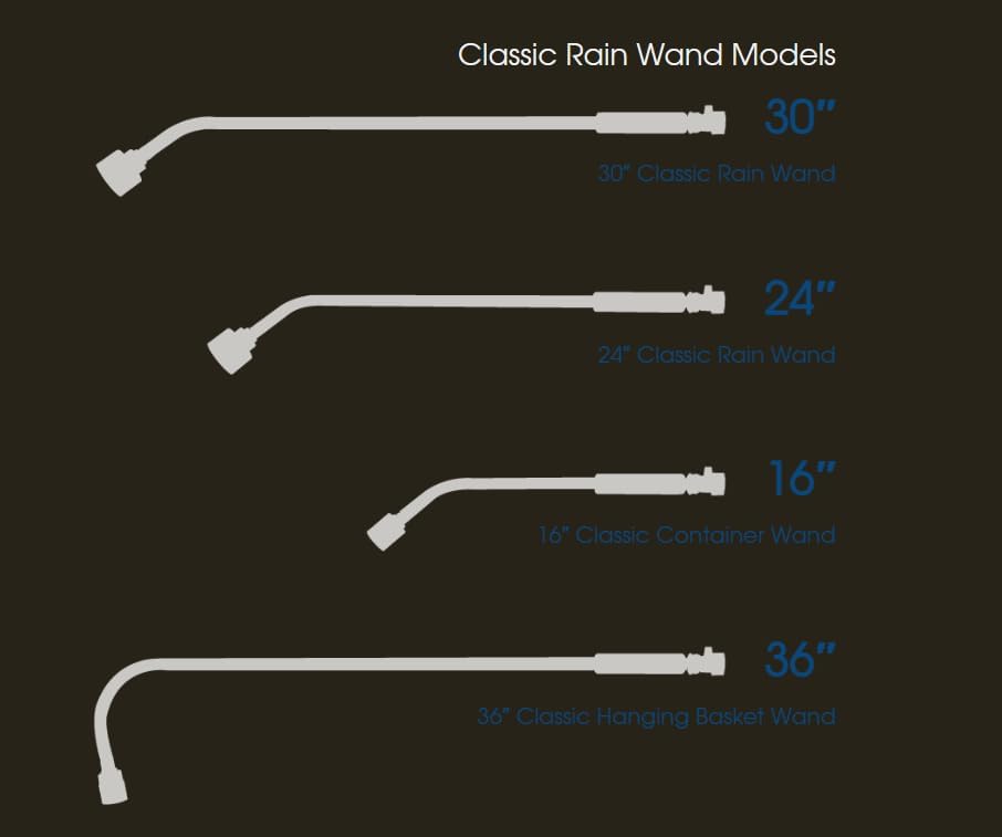 Rain Wand with One Touch Thumb Valve – Gentle Full Flow Shower Head Watering Wand for Garden Hose, Aluminum Construction – 16 Inch – Green