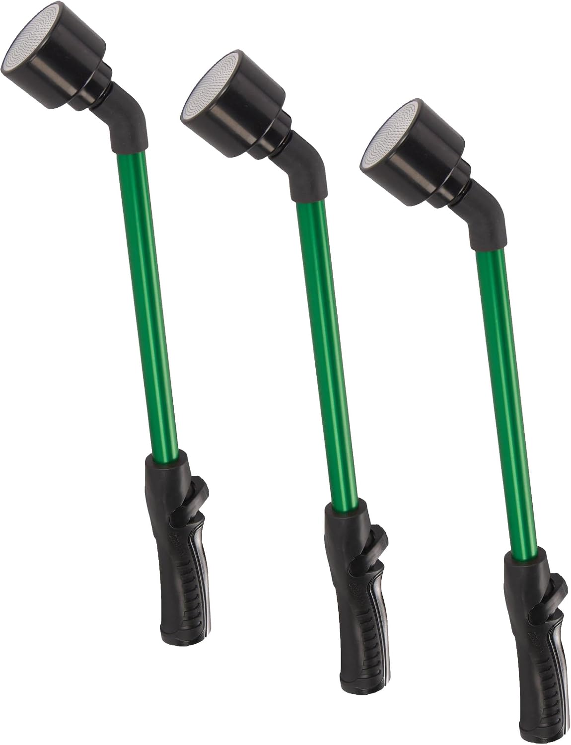 Rain Wand with One Touch Thumb Valve – Gentle Full Flow Shower Head Watering Wand for Garden Hose, Aluminum Construction – 16 Inch – Green