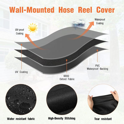 Outdoor Garden Hose Reel Cart Cover Waterproof-37.8x23.6x36in