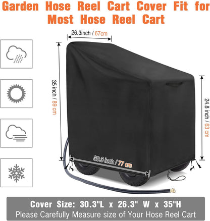 Outdoor Garden Hose Reel Cart Cover Waterproof-37.8x23.6x36in