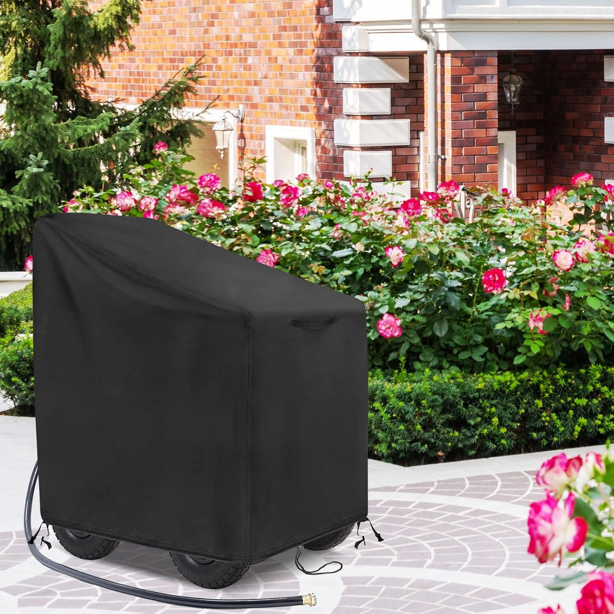 Outdoor Garden Hose Reel Cart Cover Waterproof-37.8x23.6x36in