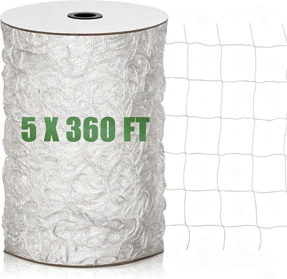 Nylon Trellis Netting Roll 5 x 200 ft, Heavy Duty Garden Netting with 6 Inch Soft Mesh, Plant Support Mesh for Climbing Plants, Vegetables, Fruits, Cucumbers, Peas, Tomatoes