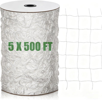 Nylon Trellis Netting Roll 5 x 200 ft, Heavy Duty Garden Netting with 6 Inch Soft Mesh, Plant Support Mesh for Climbing Plants, Vegetables, Fruits, Cucumbers, Peas, Tomatoes