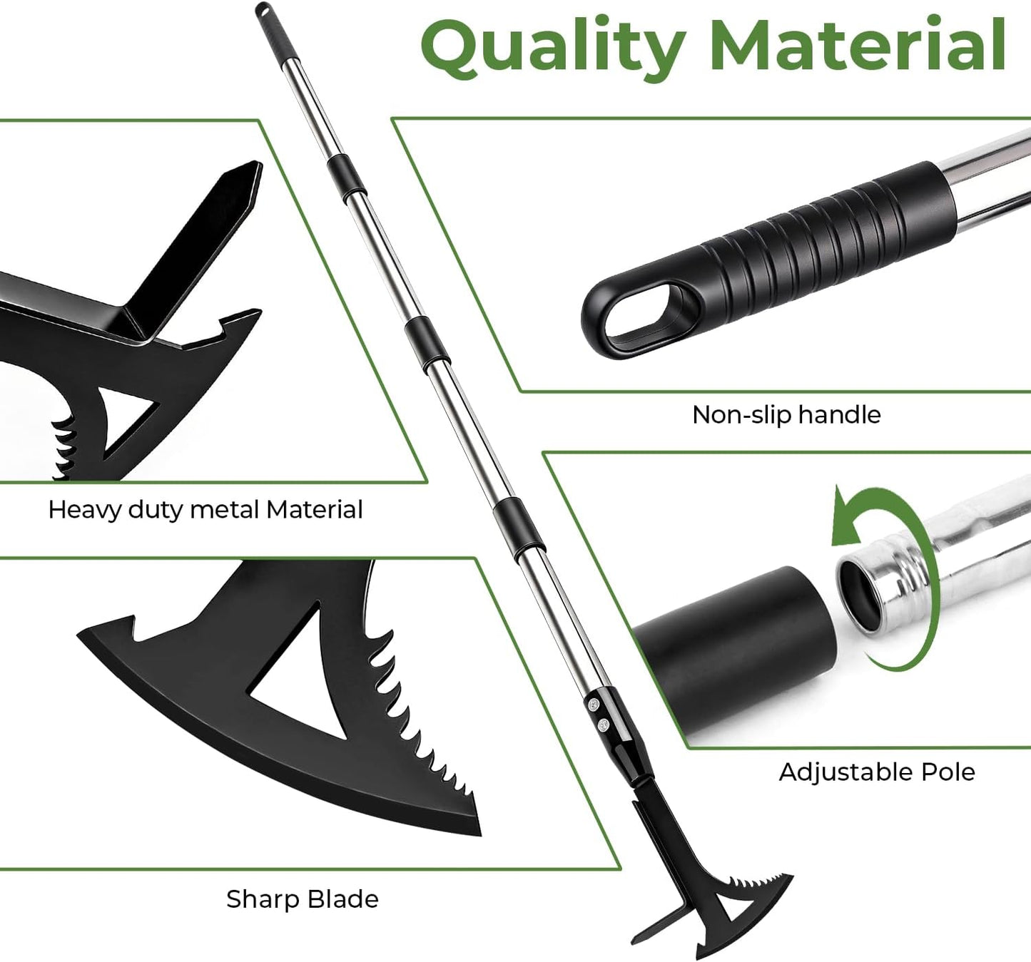 Manganese Steel Crack Weeder Tool,Multi-Functional Weed Puller Tool,Heavy Duty Crevice Weeding Tool with Serrated Sickle Blade,Moss Scraper Weed Remover for Weeding Between Concrete Pavers Decks