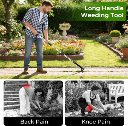 Manganese Steel Crack Weeder Tool,Multi-Functional Weed Puller Tool,Heavy Duty Crevice Weeding Tool with Serrated Sickle Blade,Moss Scraper Weed Remover for Weeding Between Concrete Pavers Decks